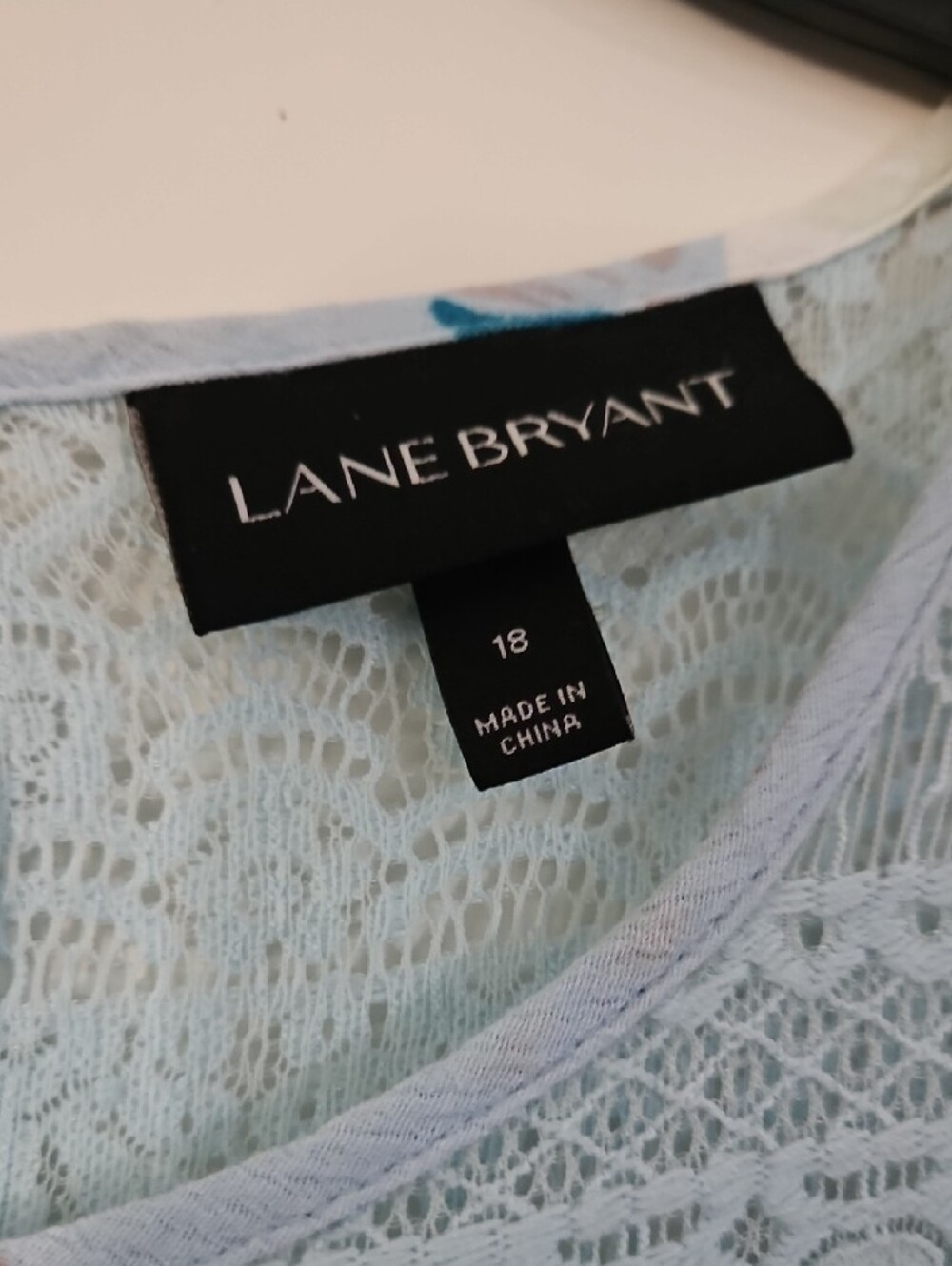 Lane Bryant Light Blue Floral Lace Yoke Camisole - Picture 2 of 2